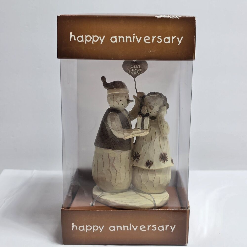 FLURRYVILLE FEELINGS Happy Anniversary Figurine Snowmen Our First Frost